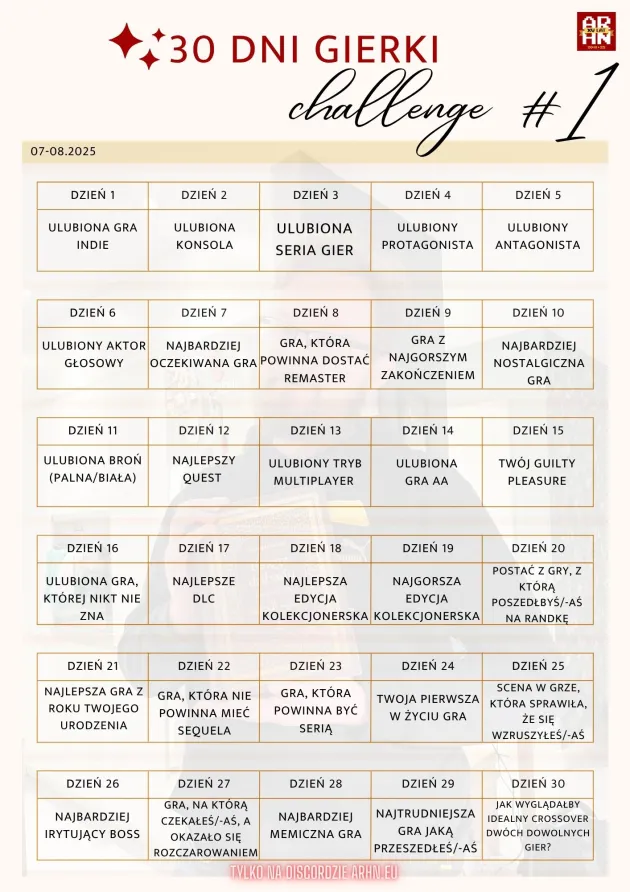 Wakacyjne wyzwanie 30 pytań